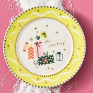 NWT Caroline Stoneware Holiday Dessert Plate